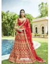 Red Heavy Designer Wedding Wear Silk Lehenga Choli