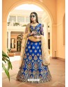 Royal Blue Heavy Designer Wedding Wear Silk Lehenga Choli