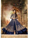 Phenomenal Georgette Blue Embroidered Work Anarkali Salwar Kameez