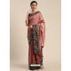 Old Rose Heavy Embroidered Designer Party Wear Sari