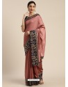 Old Rose Heavy Embroidered Designer Party Wear Sari
