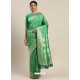 Jade Green Heavy Embroidered Designer Party Wear Sari