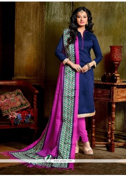 Graceful Banglori Silk Blue Churidar Designer Suit