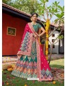 Teal Heavy Designer Wedding Wear Banarasi Silk Jacquard Lehenga Choli