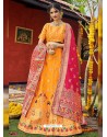 Yellow Heavy Designer Wedding Wear Banarasi Silk Jacquard Lehenga Choli