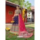 Dark Blue Heavy Designer Wedding Wear Banarasi Silk Jacquard Lehenga Choli