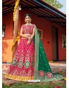 Rose Red Heavy Designer Wedding Wear Banarasi Silk Jacquard Lehenga Choli