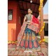 Teal Blue Heavy Designer Wedding Wear Banarasi Silk Jacquard Lehenga Choli