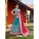 Blue Heavy Designer Wedding Wear Banarasi Silk Jacquard Lehenga Choli