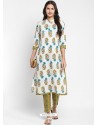 White Readymade Party Wear Kurti With Bottom