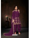 Purple Designer Party Wear Faux Georgette Punjabi Patiala Suit