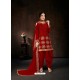 Tomato Red Designer Party Wear Faux Georgette Punjabi Patiala Suit