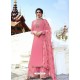 Light Pink Muslin Satin Designer Party Wear Palazzo Salwar Suit