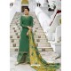 Dark Green Muslin Satin Designer Party Wear Palazzo Salwar Suit