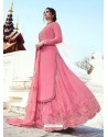 Light Pink Muslin Satin Designer Party Wear Wedding Suit