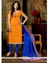 Dashing Banglori Silk Orange Churidar Designer Suit