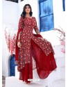 Tomato Red Readymade Designer Party Wear Wedding Suit