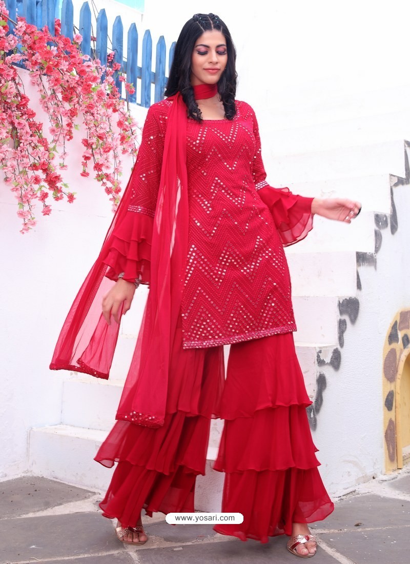 Buy Red Readymade Designer Party Wear Wedding Suit | Wedding Suits