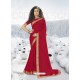 Red Designer Party Wear Lycra Sari