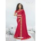 Rose Red Designer Party Wear Lycra Sari