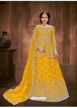 Yellow Heavy Designer Wedding Wear Lehenga Choli