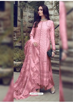 Pink Designer Party Wear Glaze Cotton Salwar Suit