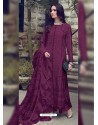 Deep Wine Designer Party Wear Glaze Cotton Salwar Suit