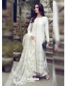 White Designer Party Wear Glaze Cotton Salwar Suit
