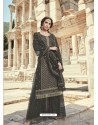 Black Faux Georgette Designer Party Wear Palazzo Salwar Suit