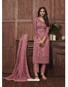 Light Pink Butterfly Net Designer Party Wear Straight Salwar Suit