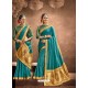 Blue Designer Classic Wear Chanderi Silk Sari