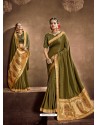 Mehendi Designer Classic Wear Chanderi Silk Sari