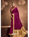 Medium Violet Designer Classic Wear Chanderi Silk Sari