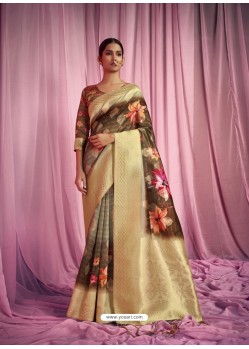 Multi Colour Designer Classic Wear Art Silk Sari