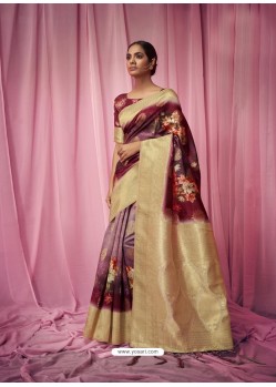 Multi Colour Designer Classic Wear Art Silk Sari