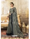 Black Designer Party Wear China Chiffon Sari