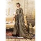 Coffee Designer Party Wear China Chiffon Sari