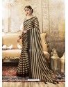 Coffee Designer Party Wear China Chiffon Sari