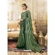 Dark Green Designer Party Wear China Chiffon Sari