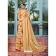 Light Orange Designer Party Wear China Chiffon Sari