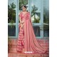 Peach Designer Party Wear China Chiffon Sari