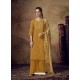 Mustard Muslin Silk Designer Party Wear Palazzo Salwar Suit