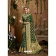 Dark Green Designer Party Wear Jacquard Silk Sari