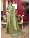 Green Designer Party Wear Jacquard Silk Sari