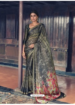 Multi Colour Designer Casual Wear Chiffon Sari