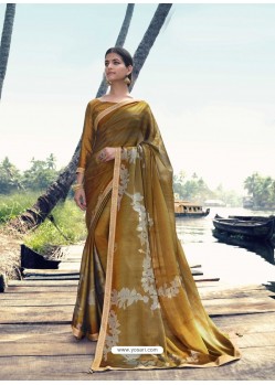 Marigold Designer Casual Wear Chiffon Sari