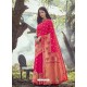 Fuchsia Designer Party Wear Art Silk Sari