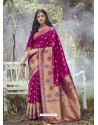 Medium Violet Designer Party Wear Art Silk Sari