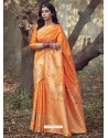 Orange Designer Party Wear Art Silk Sari