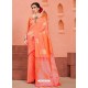 Orange Latest Designer Party Wear Sari